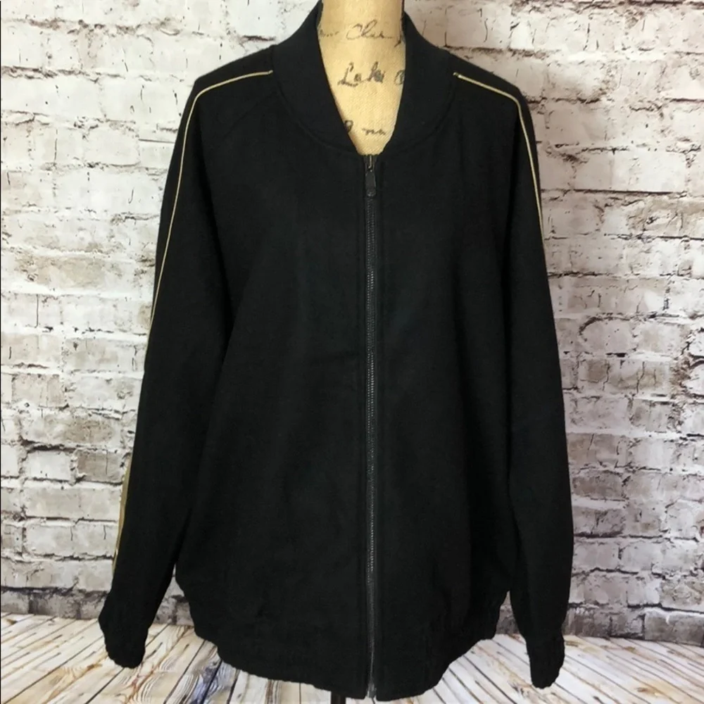 True Religion Black Varsity Jacket Size XXL
